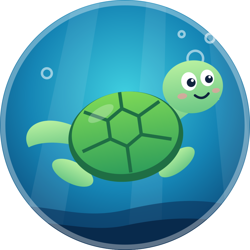 Shelly the sea turtle swimming